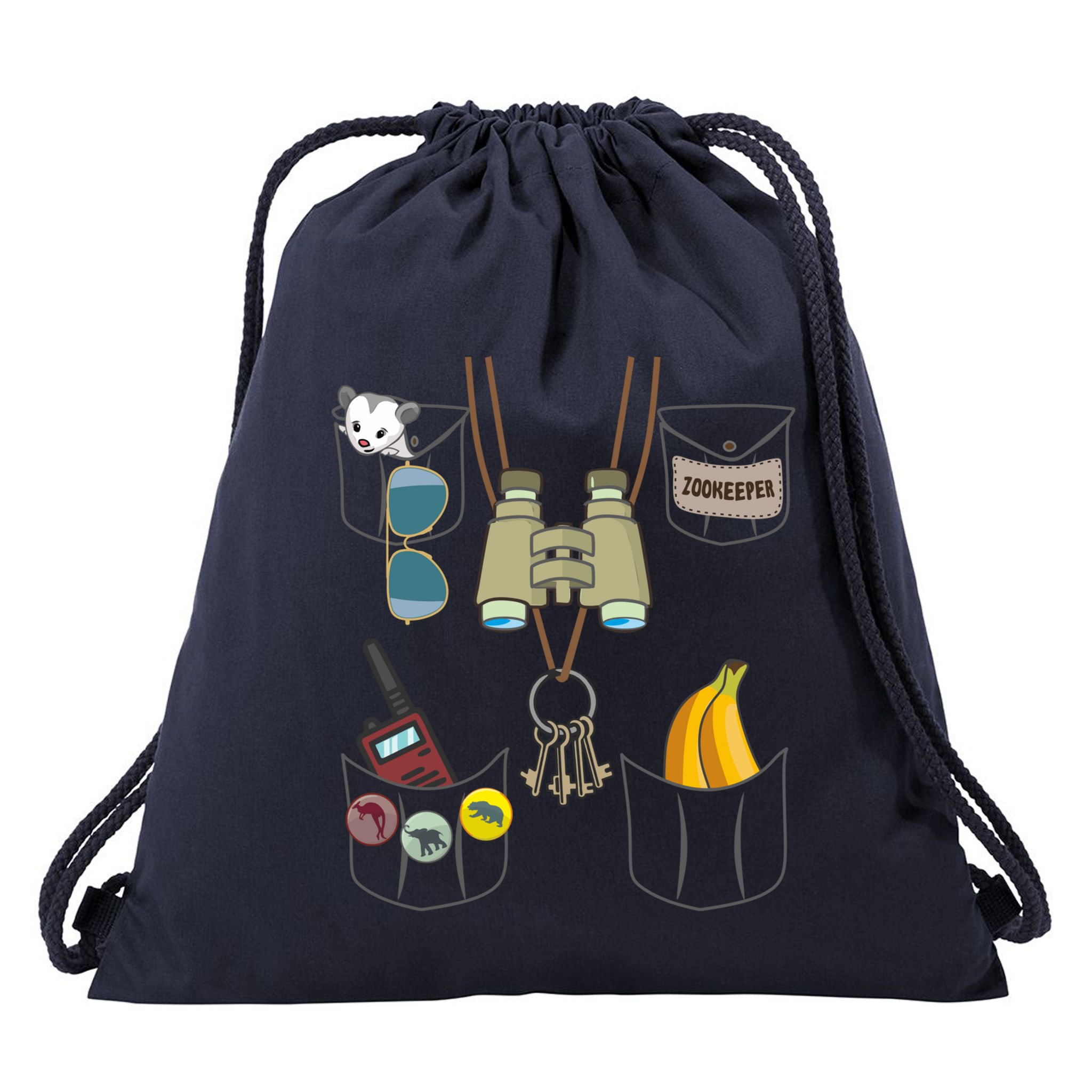 Zookeeper Costume Imitation Halloween Jungle Safari Explorer Drawstring Bag