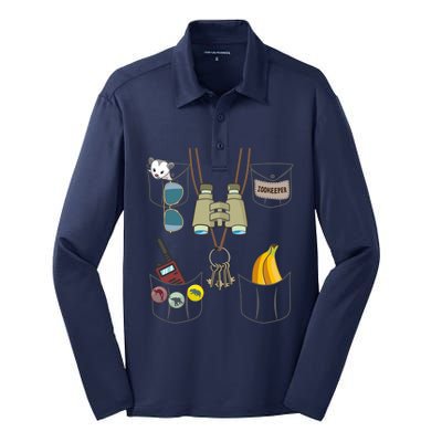 Zookeeper Costume Imitation Halloween Jungle Safari Explorer Silk Touch Performance Long Sleeve Polo