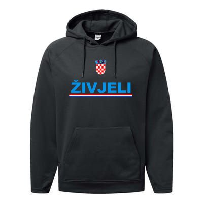 Zivjeli! Cheers In Croatian Funny Croatia Souvenir Performance Fleece Hoodie