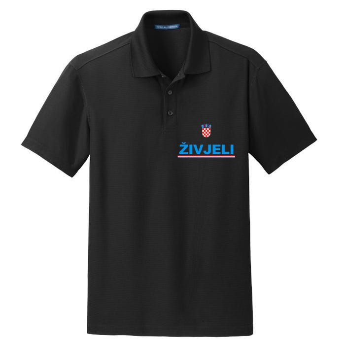 Zivjeli! Cheers In Croatian Funny Croatia Souvenir Dry Zone Grid Polo