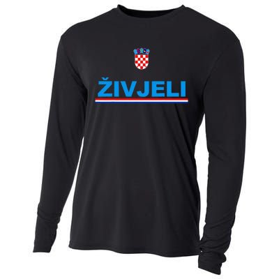 Zivjeli! Cheers In Croatian Funny Croatia Souvenir Cooling Performance Long Sleeve Crew