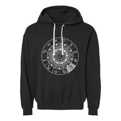 Zodiac Calendar Leo Star Sign Dala Astrology Gift Garment-Dyed Fleece Hoodie