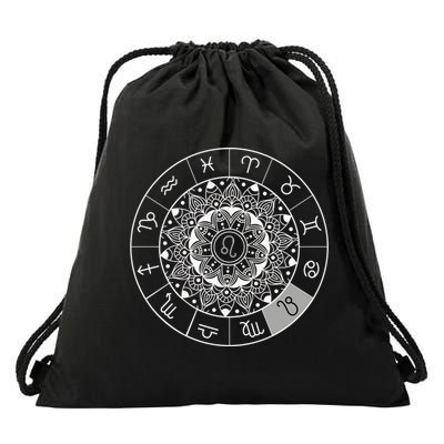 Zodiac Calendar Leo Star Sign Dala Astrology Gift Drawstring Bag
