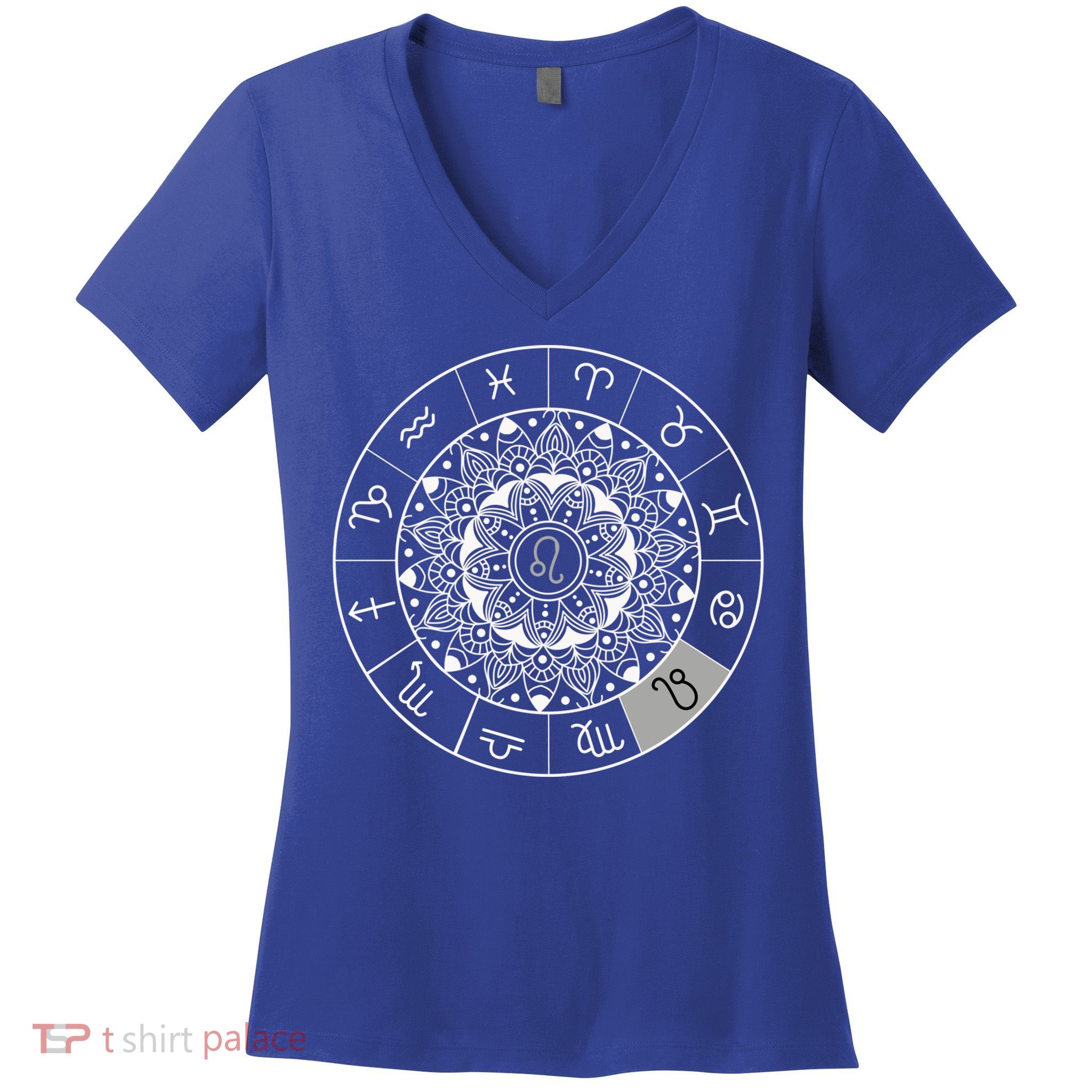 Zodiac Calendar Leo Star Sign Dala Astrology Gift Women's V-Neck T-Shirt