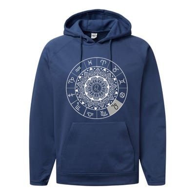 Zodiac Calendar Leo Star Sign Dala Astrology Gift Performance Fleece Hoodie