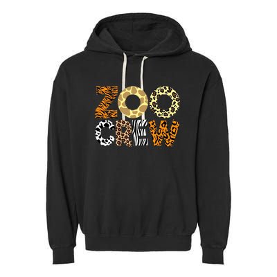 Zoo Crew Leopard Animals Print Zookeeper Zoological Garden Garment-Dyed Fleece Hoodie