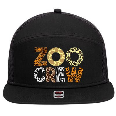 Zoo Crew Leopard Animals Print Zookeeper Zoological Garden 7 Panel Mesh Trucker Snapback Hat