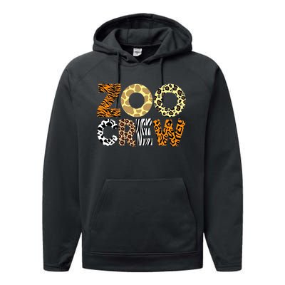 Zoo Crew Leopard Animals Print Zookeeper Zoological Garden Performance Fleece Hoodie