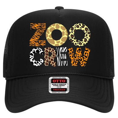 Zoo Crew Leopard Animals Print Zookeeper Zoological Garden High Crown Mesh Back Trucker Hat