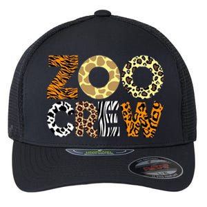 Zoo Crew Leopard Animals Print Zookeeper Zoological Garden Flexfit Unipanel Trucker Cap