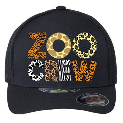 Zoo Crew Leopard Animals Print Zookeeper Zoological Garden Flexfit Unipanel Trucker Cap