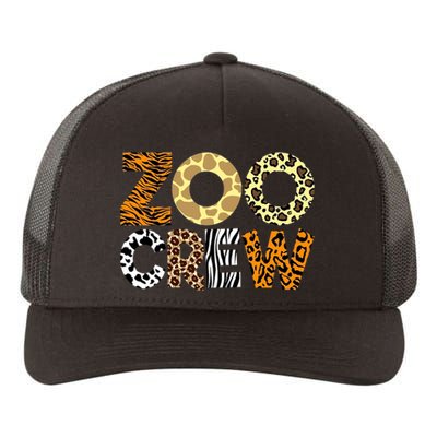 Zoo Crew Leopard Animals Print Zookeeper Zoological Garden Yupoong Adult 5-Panel Trucker Hat