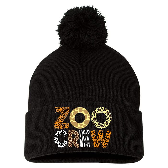 Zoo Crew Leopard Animals Print Zookeeper Zoological Garden Pom Pom 12in Knit Beanie