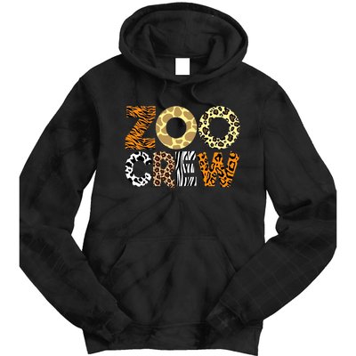 Zoo Crew Leopard Animals Print Zookeeper Zoological Garden Tie Dye Hoodie