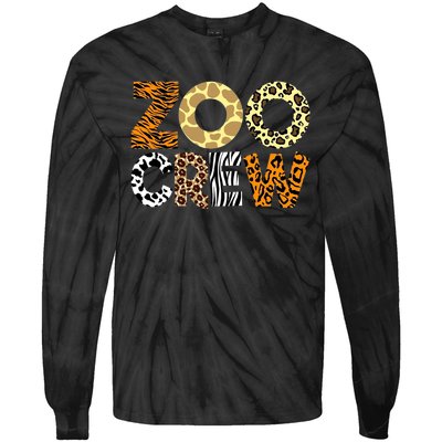 Zoo Crew Leopard Animals Print Zookeeper Zoological Garden Tie-Dye Long Sleeve Shirt