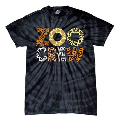 Zoo Crew Leopard Animals Print Zookeeper Zoological Garden Tie-Dye T-Shirt