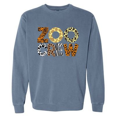 Zoo Crew Leopard Animals Print Zookeeper Zoological Garden Garment-Dyed Sweatshirt