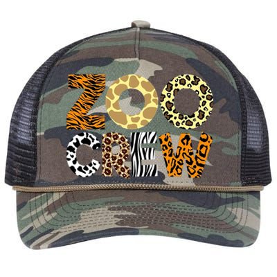 Zoo Crew Leopard Animals Print Zookeeper Zoological Garden Retro Rope Trucker Hat Cap