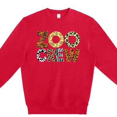 Zoo Crew Leopard Animals Print Zookeeper Zoological Garden Premium Crewneck Sweatshirt