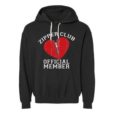 Zipper Club Open Heart Surgery Recovery Novelty Garment-Dyed Fleece Hoodie