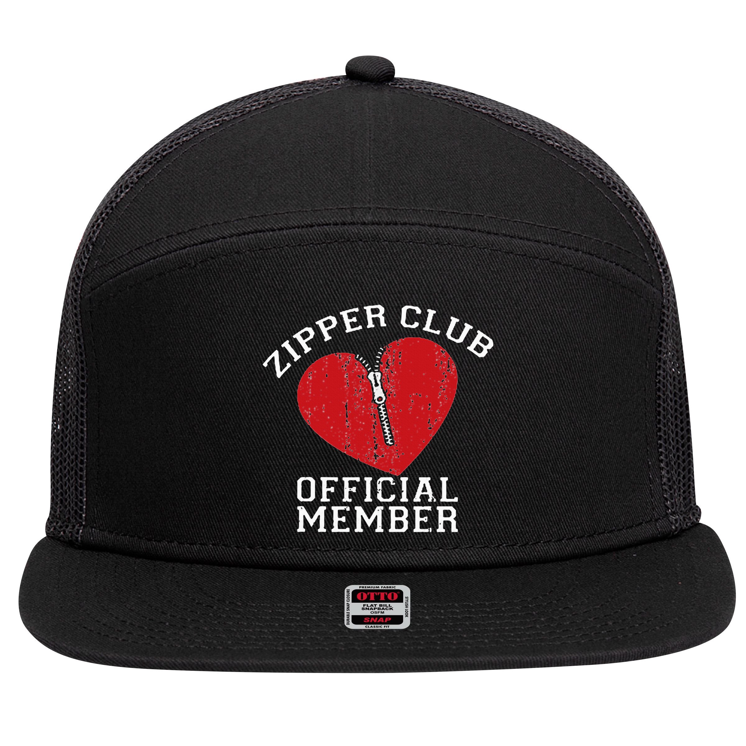 Zipper Club Open Heart Surgery Recovery Novelty 7 Panel Mesh Trucker Snapback Hat