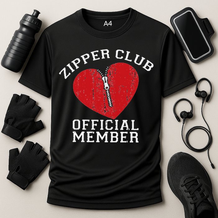 Zipper Club Open Heart Surgery Recovery Novelty Cooling Performance Crew T-Shirt