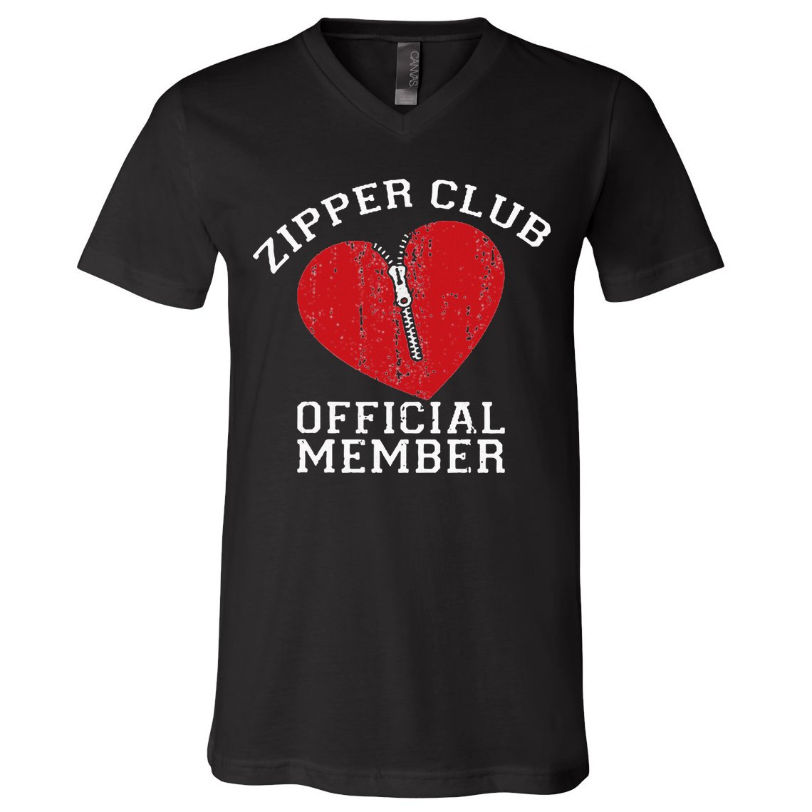 Zipper Club Open Heart Surgery Recovery Novelty V-Neck T-Shirt