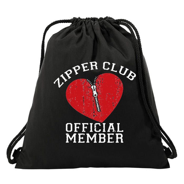Zipper Club Open Heart Surgery Recovery Novelty Drawstring Bag