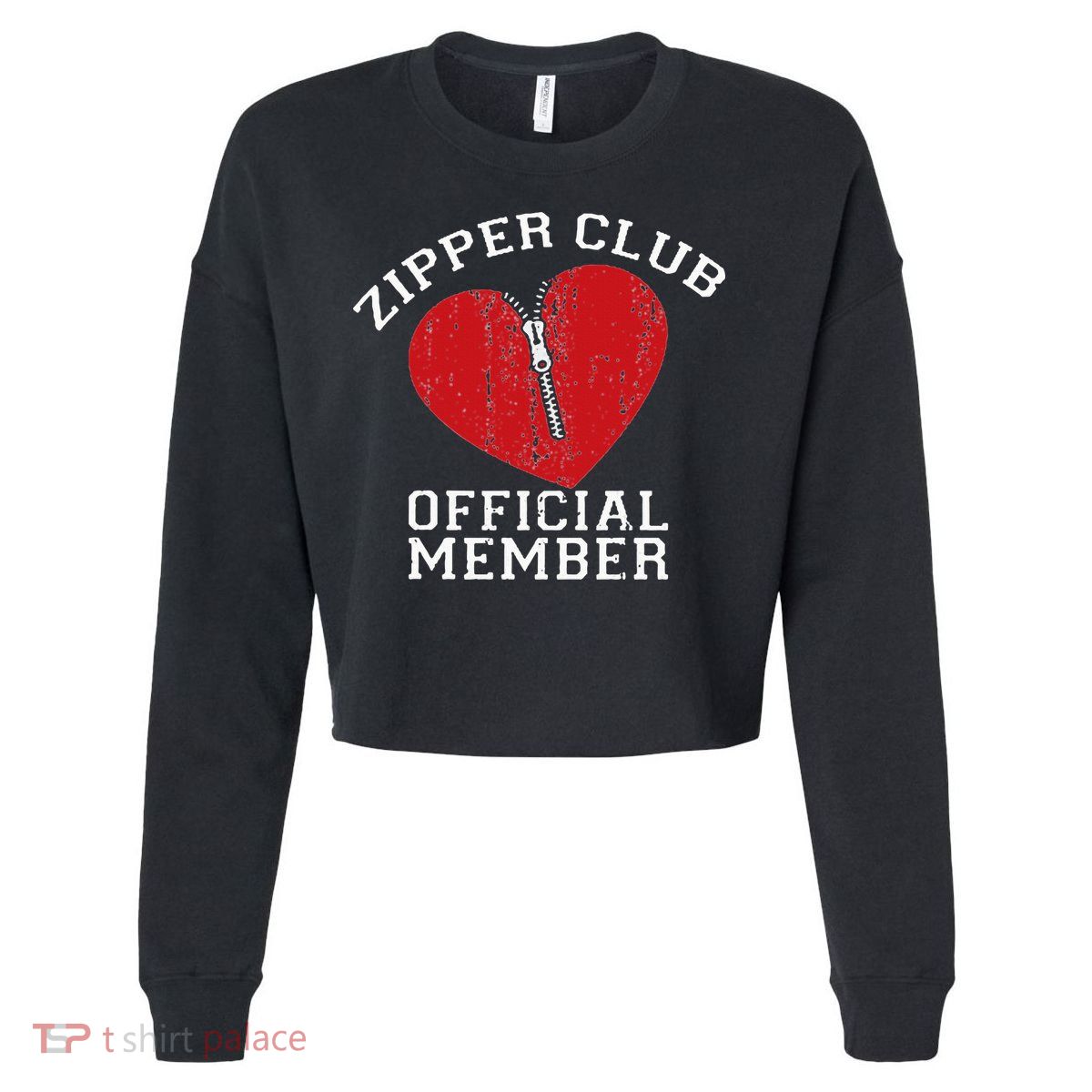 Zipper Club Open Heart Surgery Recovery Novelty Cropped Pullover Crew