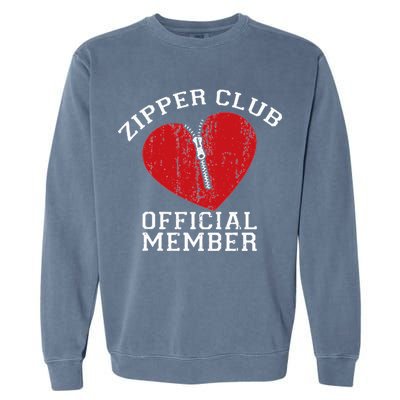 Zipper Club Open Heart Surgery Recovery Novelty Garment-Dyed Sweatshirt