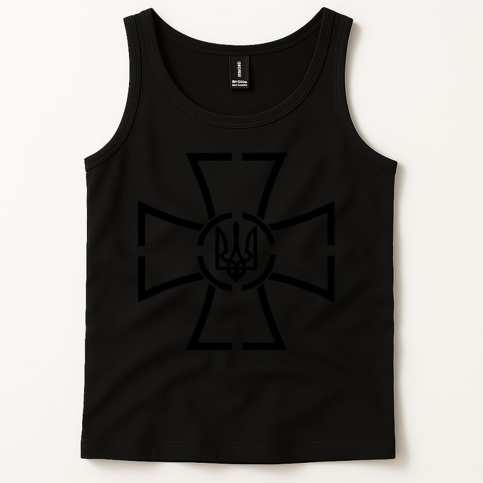 Zelensky Cross Speech Military Army Ukraine Coat Of Arms Tank Top