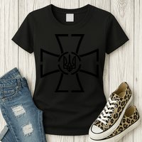 Zelensky Cross Speech Military Army Ukraine Coat Of Arms Womens T-Shirt