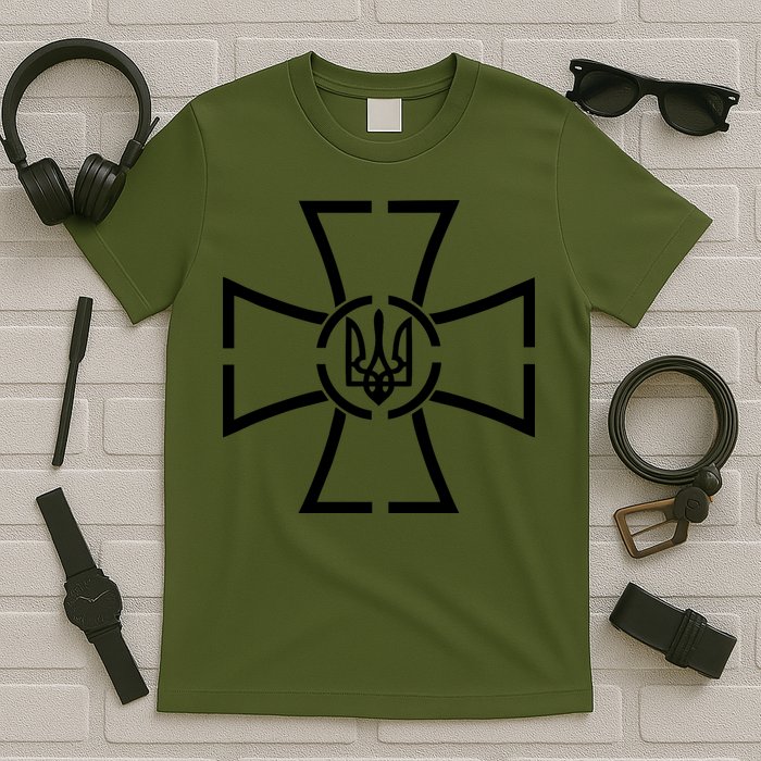 Zelensky Cross Speech Military Army Ukraine Coat Of Arms T-Shirt