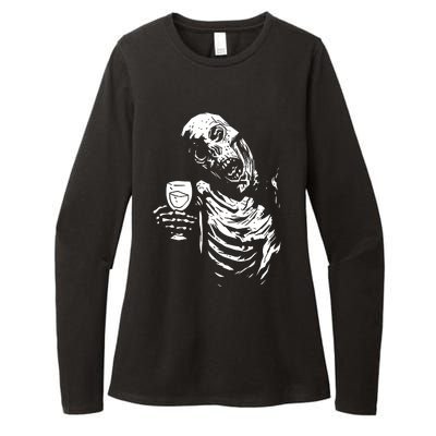 Zombie Cheer Skull Halloween Alcohol Beer Womens CVC Long Sleeve Shirt