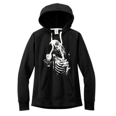 Zombie Cheer Skull Halloween Alcohol Beer Women's Fleece Hoodie