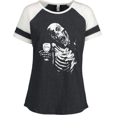 Zombie Cheer Skull Halloween Alcohol Beer Enza Ladies Jersey Colorblock Tee