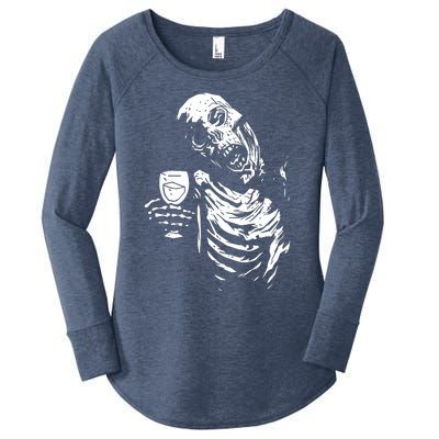 Zombie Cheer Skull Halloween Alcohol Beer Women's Perfect Tri Tunic Long Sleeve Shirt