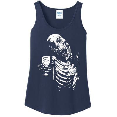 Zombie Cheer Skull Halloween Alcohol Beer Ladies Essential Tank