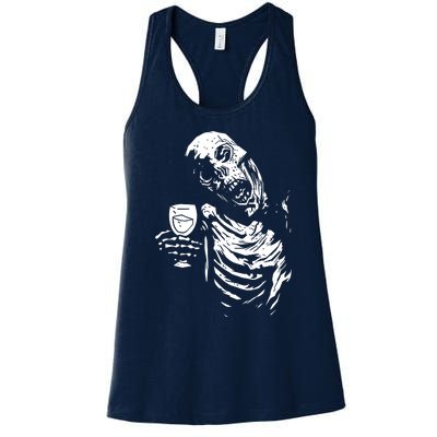 Zombie Cheer Skull Halloween Alcohol Beer Women's Racerback Tank