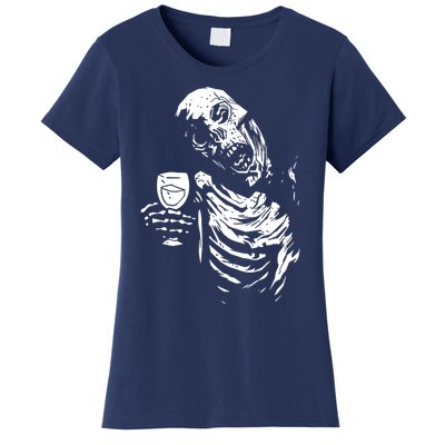 Zombie Cheer Skull Halloween Alcohol Beer Women's T-Shirt