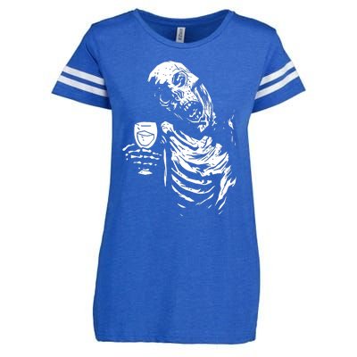 Zombie Cheer Skull Halloween Alcohol Beer Enza Ladies Jersey Football T-Shirt