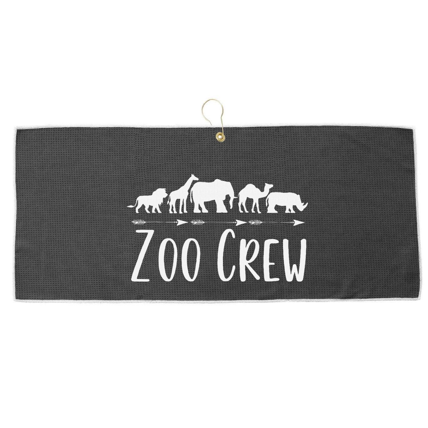 Zoo Crew Safari Animals Or Adults Zoo Group Teacher Large Microfiber Waffle Golf Towel