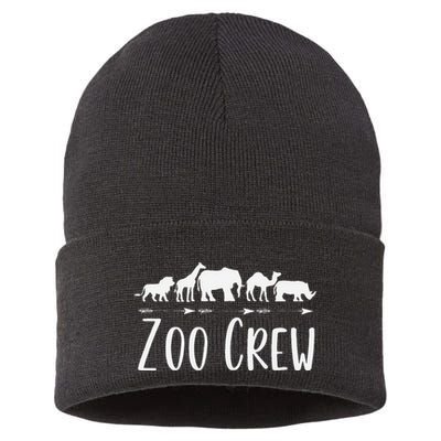 Zoo Crew Safari Animals Or Adults Zoo Group Teacher Sustainable Knit Beanie