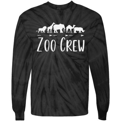 Zoo Crew Safari Animals Or Adults Zoo Group Teacher Tie-Dye Long Sleeve Shirt