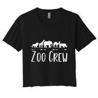 Zoo Crew Safari Animals Or Adults Zoo Group Teacher Women's Crop Top Tee