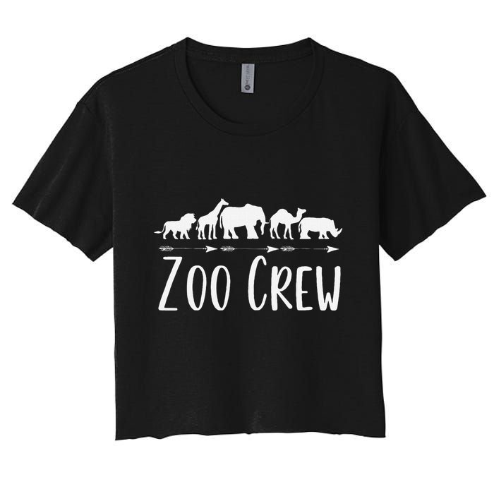 Zoo Crew Safari Animals Or Adults Zoo Group Teacher Women's Crop Top Tee