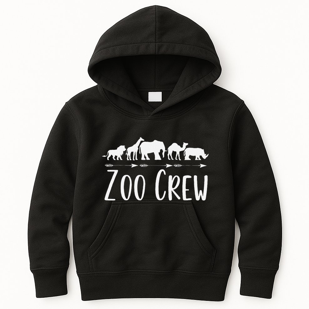 Zoo Crew Safari Animals Or Adults Zoo Group Teacher Kids Hoodie