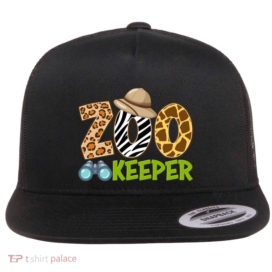 Zookeeper Costume Safari Trip African Savanna Animals Theme Cool Gift Flat Bill Trucker Hat