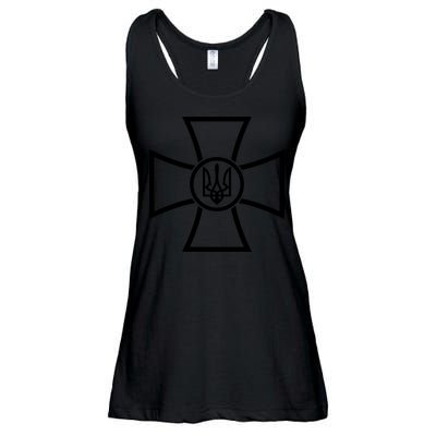 Zelensky Cross Ukraine Russian Warship Go F Yourself Front & Back Ladies Essential Flowy Tank