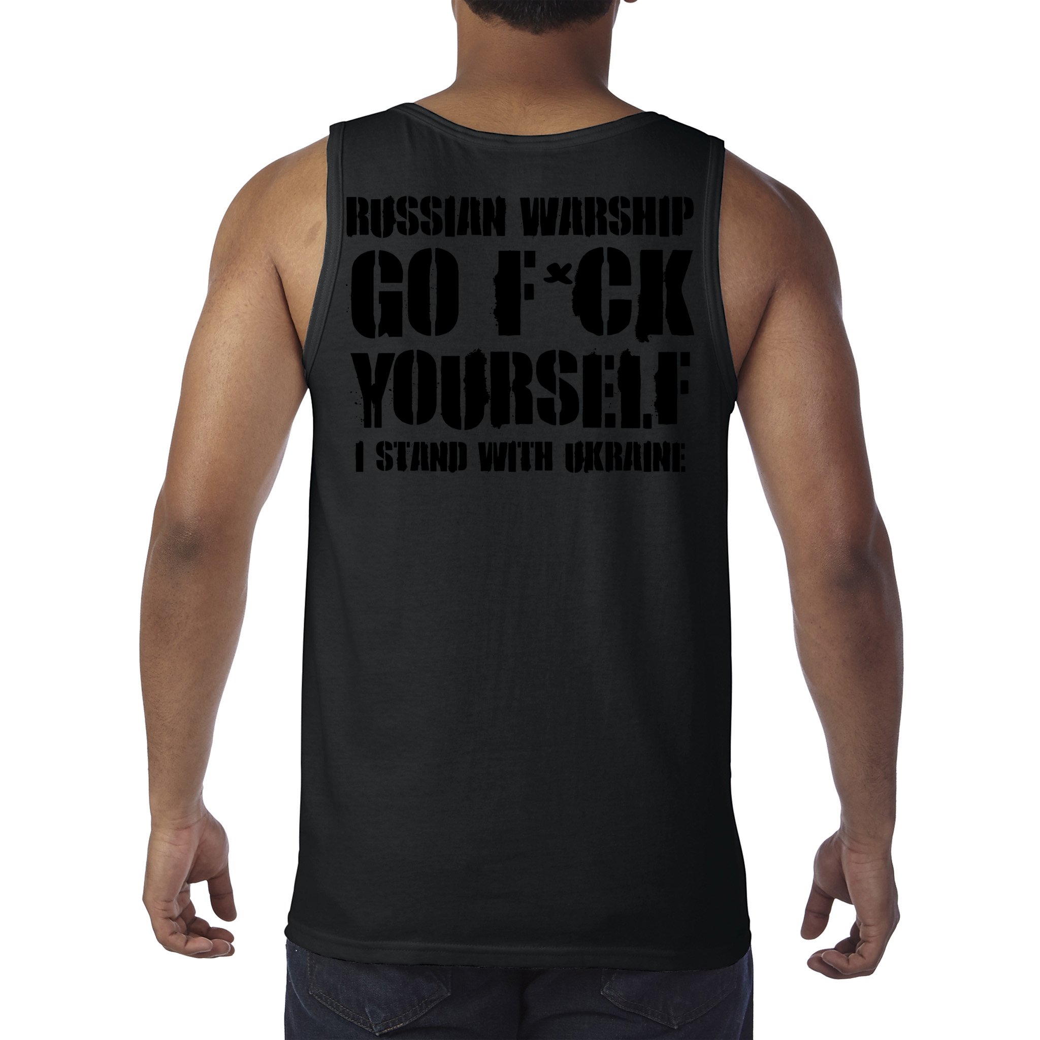 Zelensky Cross Ukraine Russian Warship Go F Yourself Front & Back Tank Top